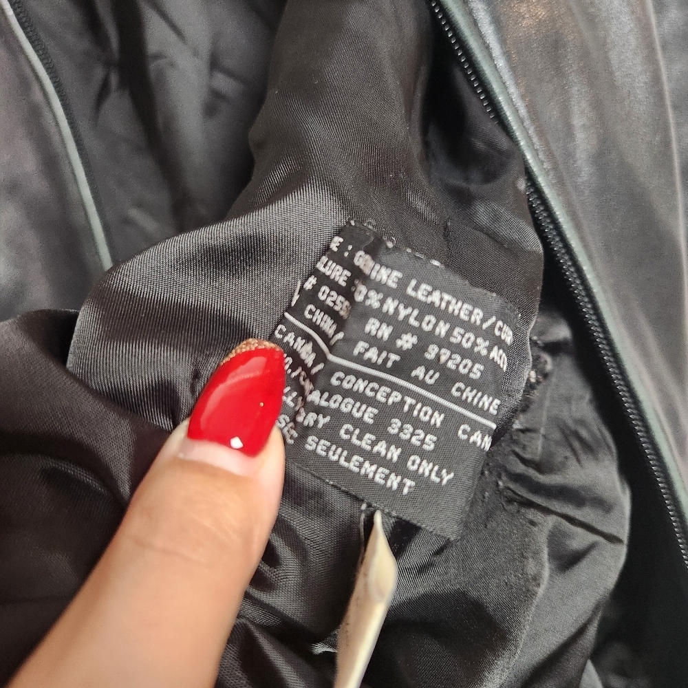 Vintage 90s Danier Black Blazer Leather Jacket Coat Minimalist Womens Size 12 - Picture 5 of 14